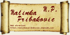 Malinka Pribaković vizit kartica